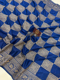 Teal Pure Banarasi Khaddi Crepe Silk Saree - Aura Benaras