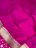 Hot Pink Pure Banarasi Handloom Katan Silk Saree - Aura Benaras