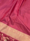 Pink Jaal Pure Banarasi Handloom Katan Silk Saree - Aura Benaras