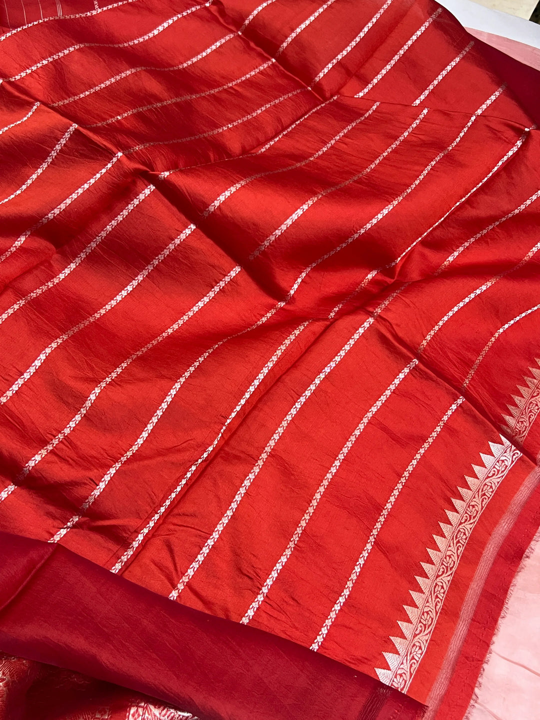 Peach Pure Silk Handloom Banarasi Saree