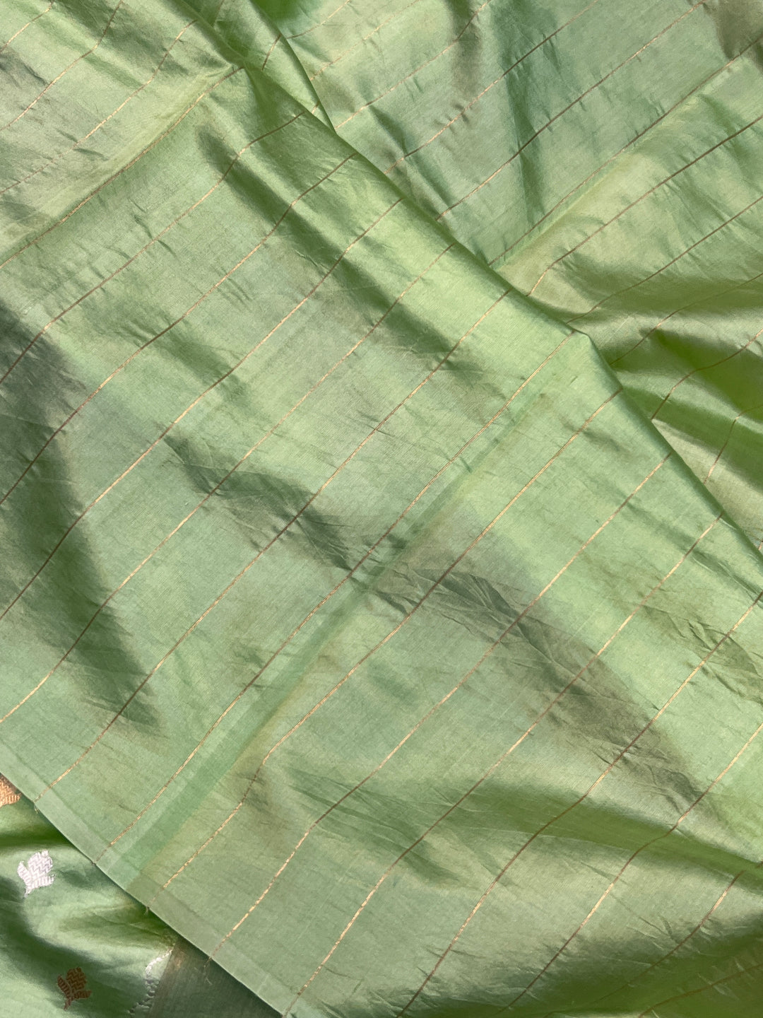Light Green Pure Silk Handloom Banarasi Saree