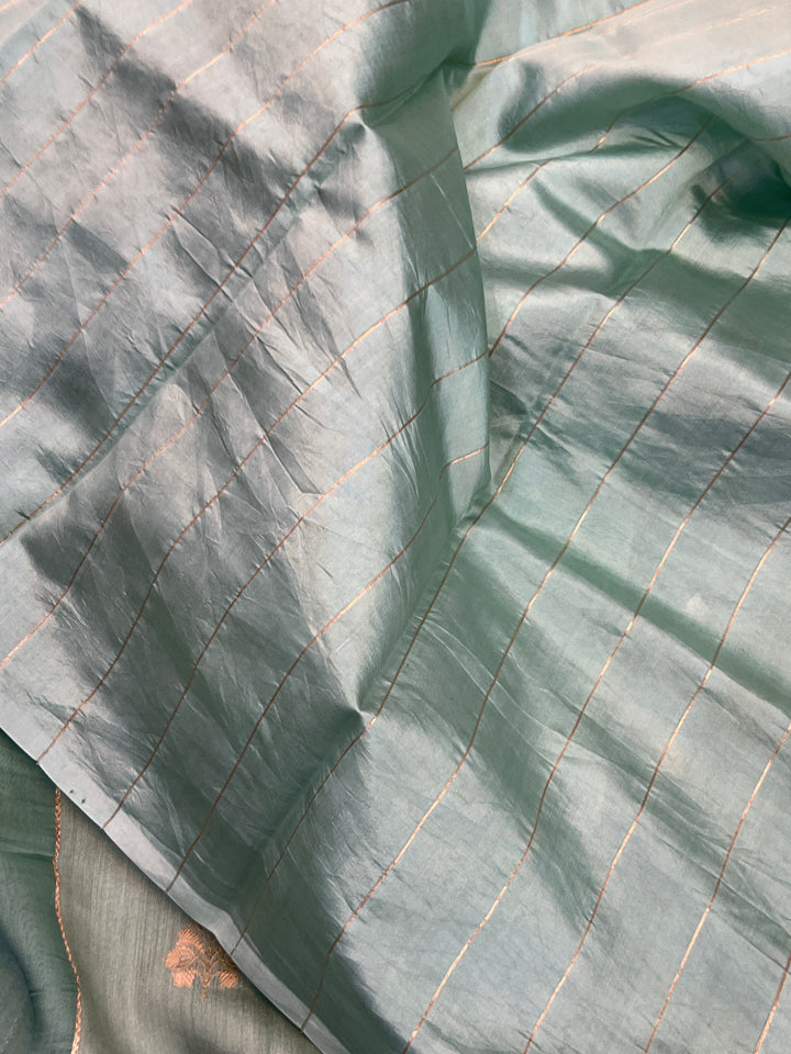Sage Green Pure Silk Handloom Banarasi Saree
