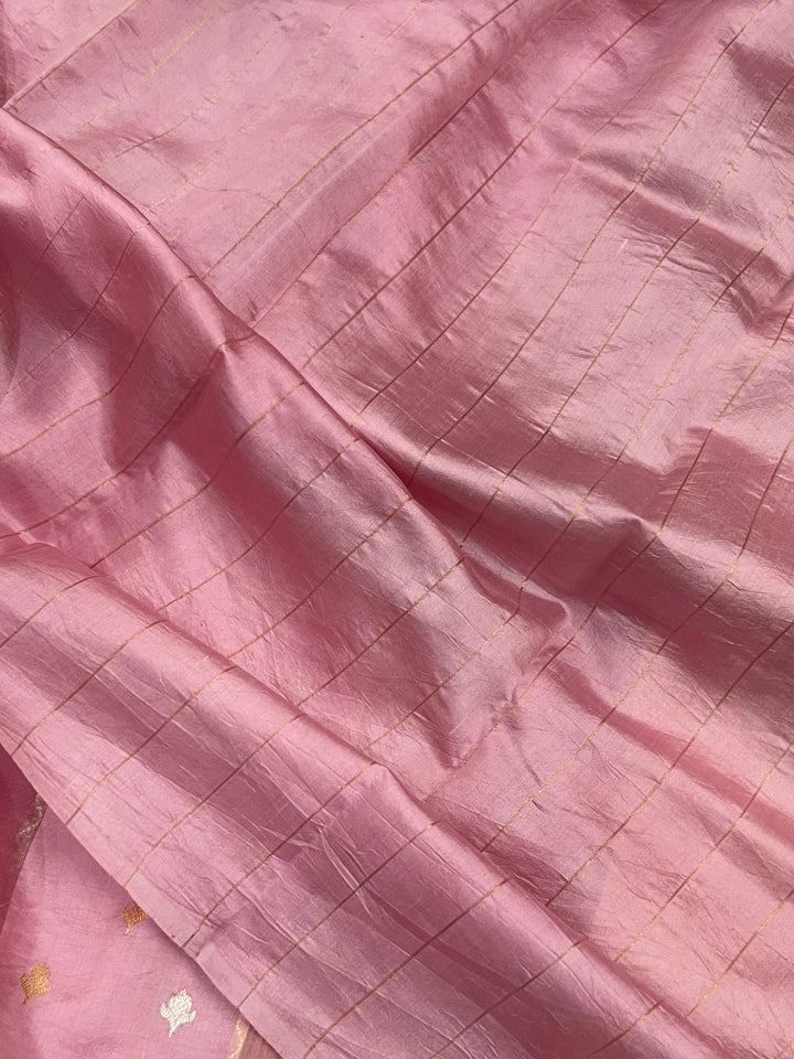 Pastel Pink Pure Silk Handloom Banarasi Saree