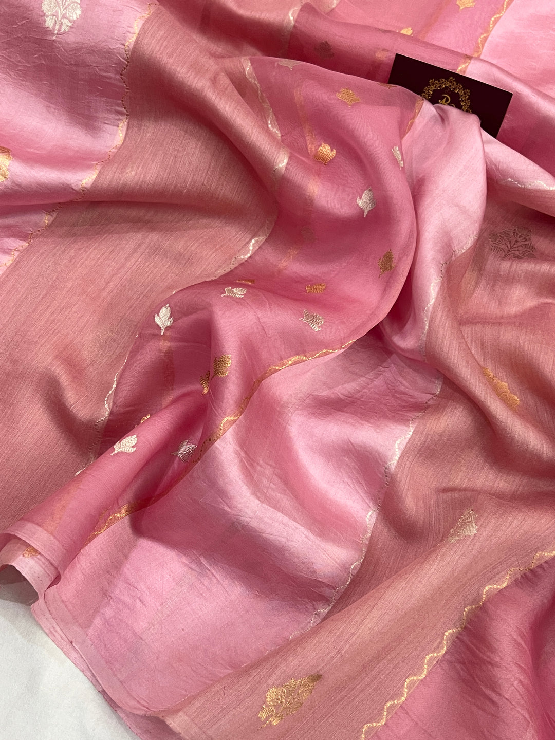 Pastel Pink Pure Silk Handloom Banarasi Saree