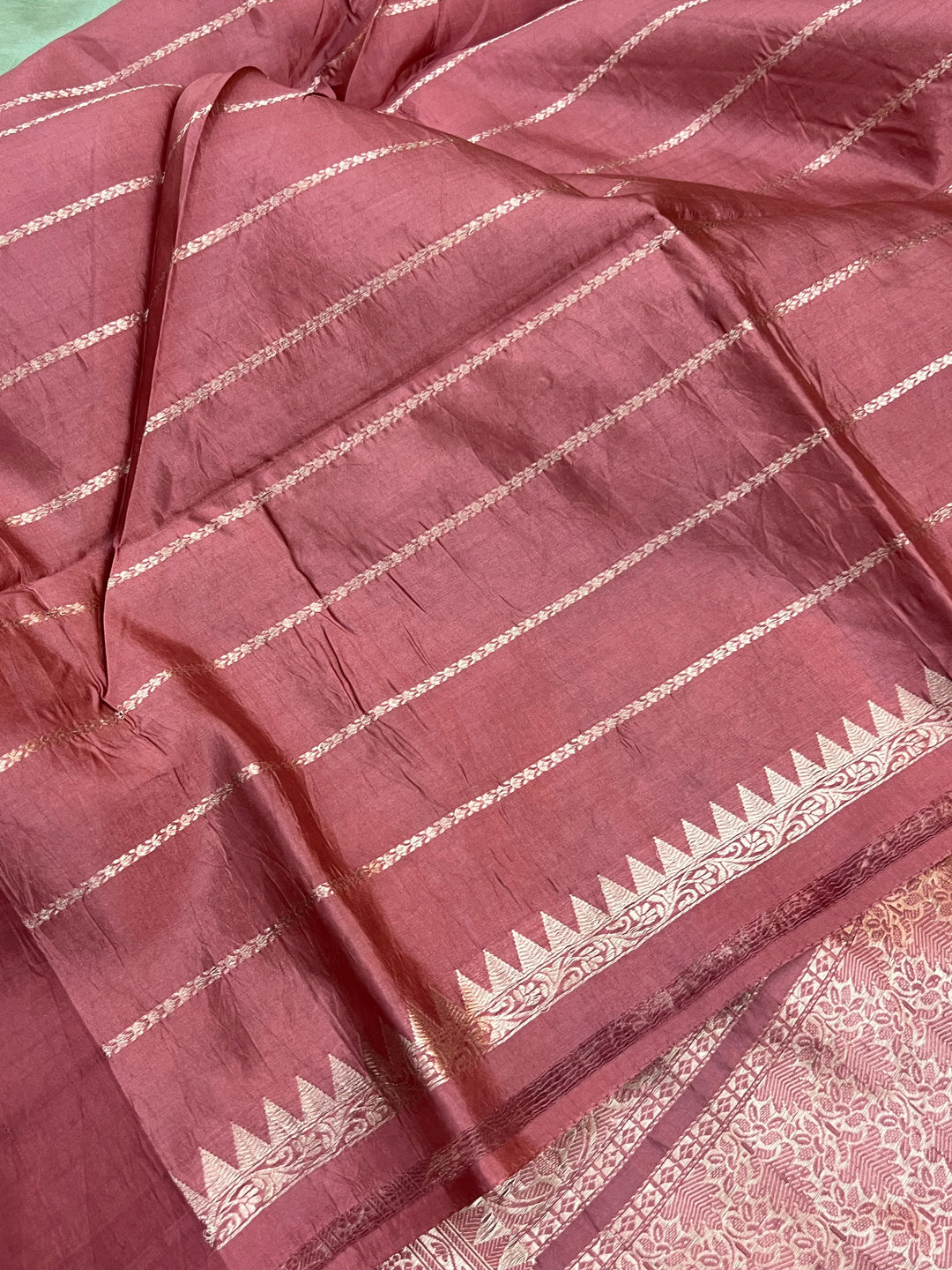 Sage Blue Pure Silk Handloom Banarasi Saree