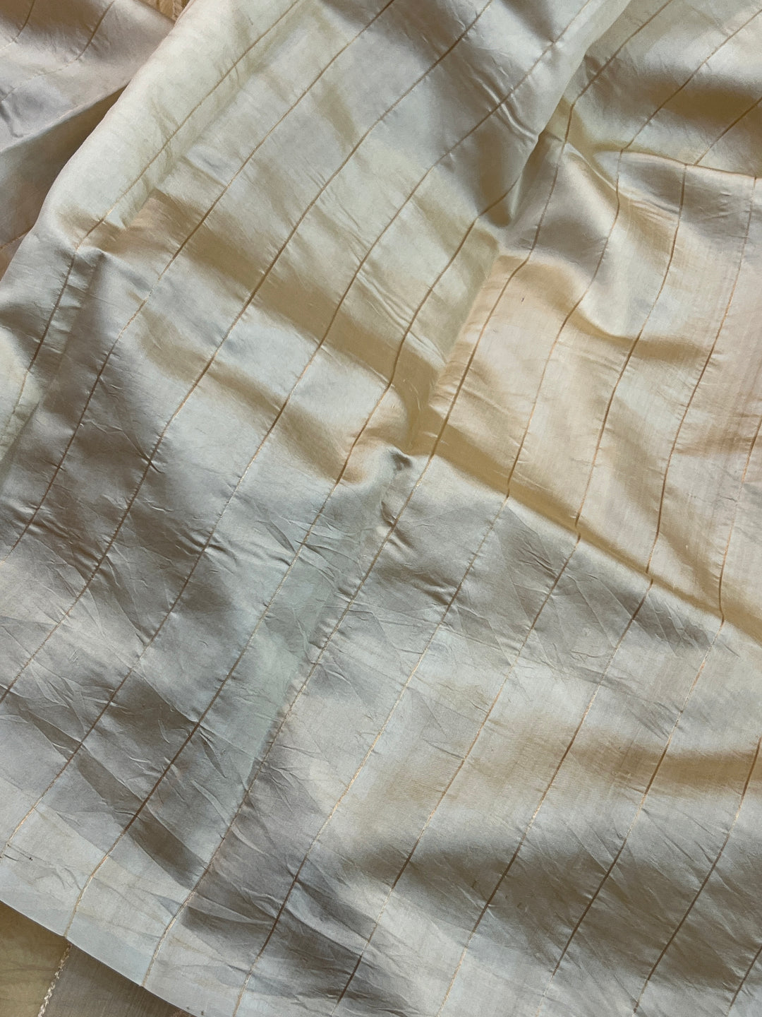 Beige Pure Silk Handloom Banarasi Saree