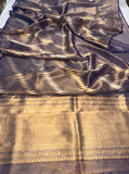 Purple Banarasi Handloom Tissue Silk Saree - Aura Benaras
