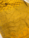 Mustard Yellow Pure Banarasi Khaddi Crepe Silk Saree