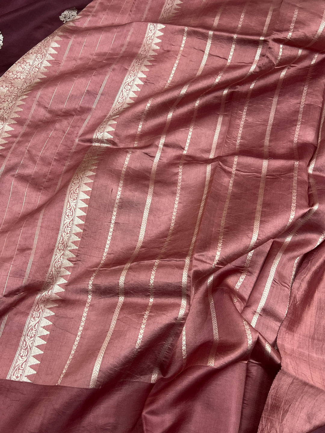 Brown Pure Silk Handloom Banarasi Saree