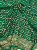 Cream Pure Banarasi Khaddi Crepe Silk Saree - Aura Benaras