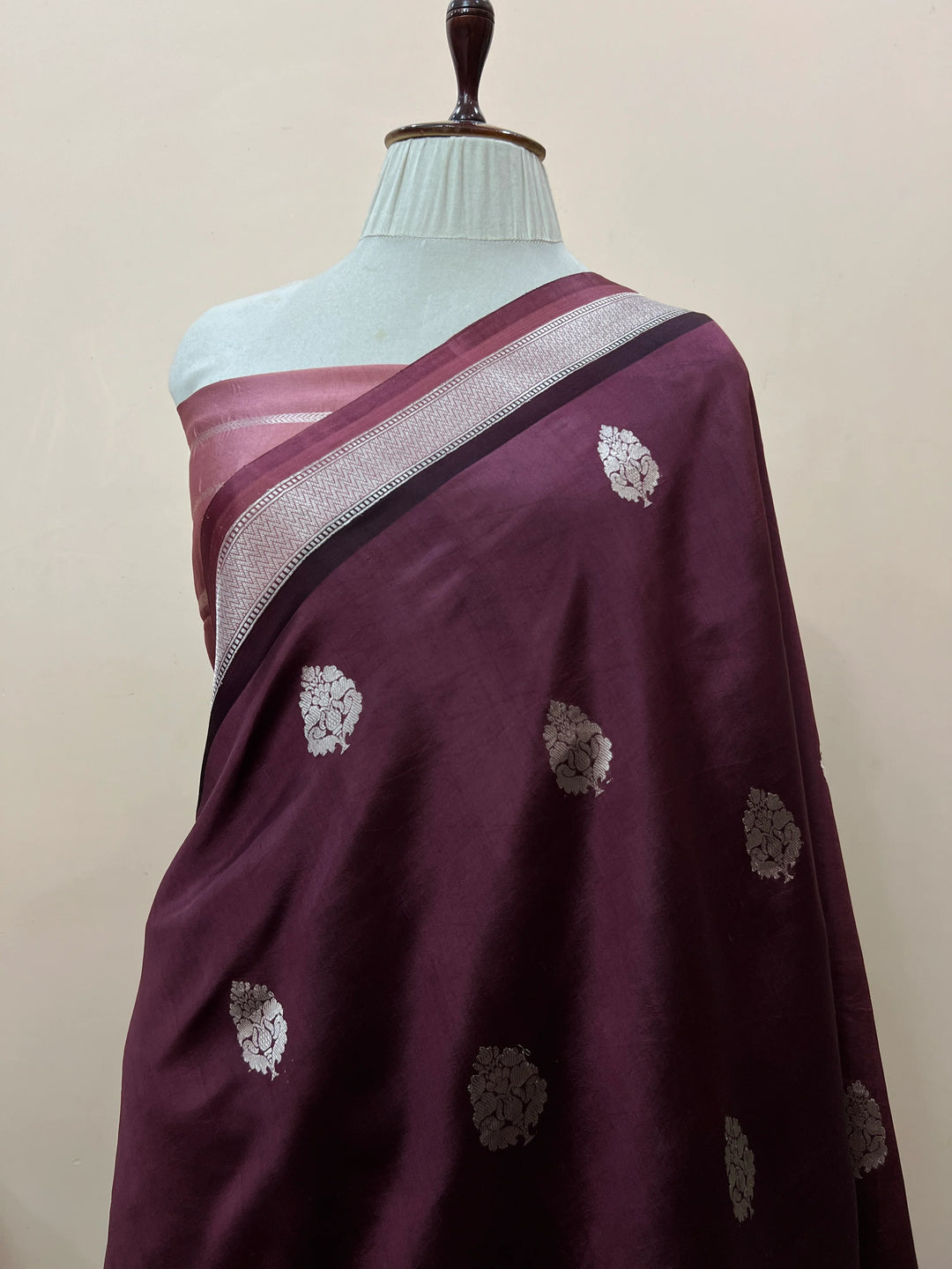 Brown Pure Silk Handloom Banarasi Saree