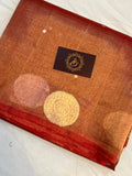 Orange Banarasi Handloom Organza Tissue Silk Saree - Aura Benaras