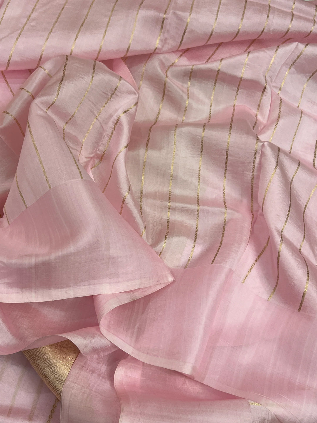 Baby Pink Pure Banarasi Handloom Silk Saree