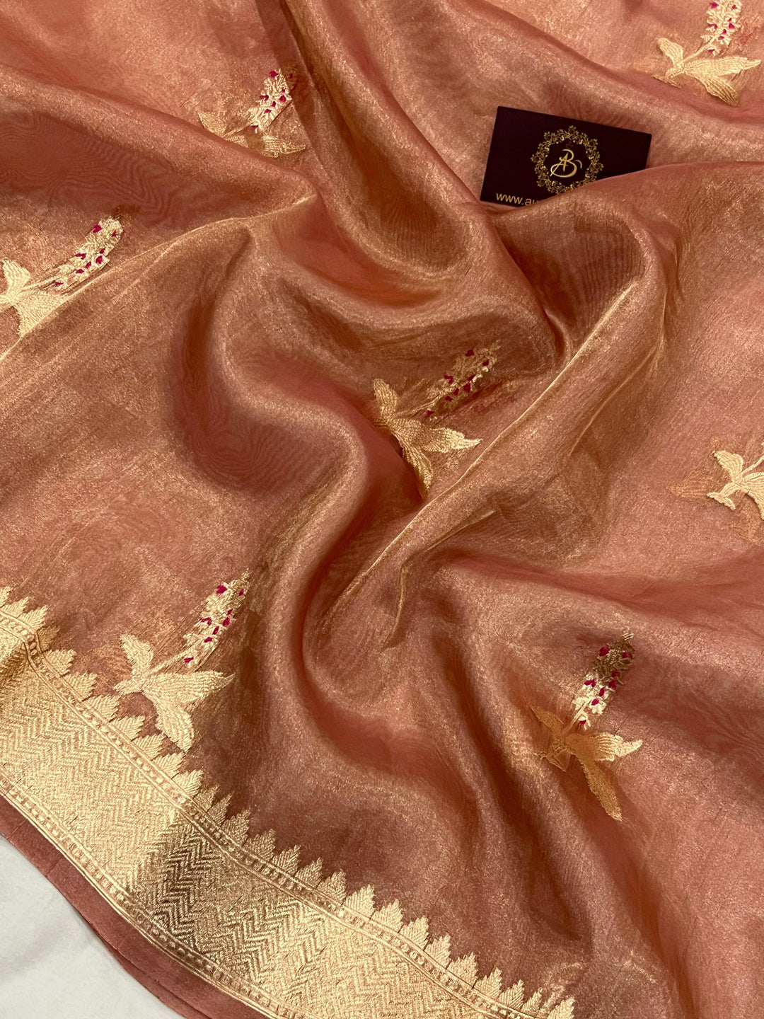 Rose Pink Pure Banarasi Handloom Silk Saree - Aura Benaras