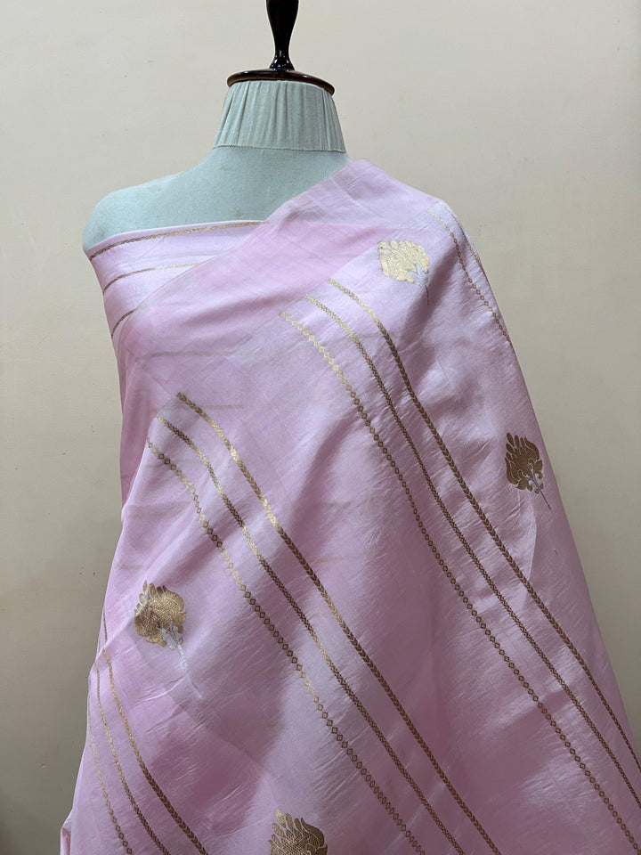 Baby Pink Pure Banarasi Handloom Silk Saree