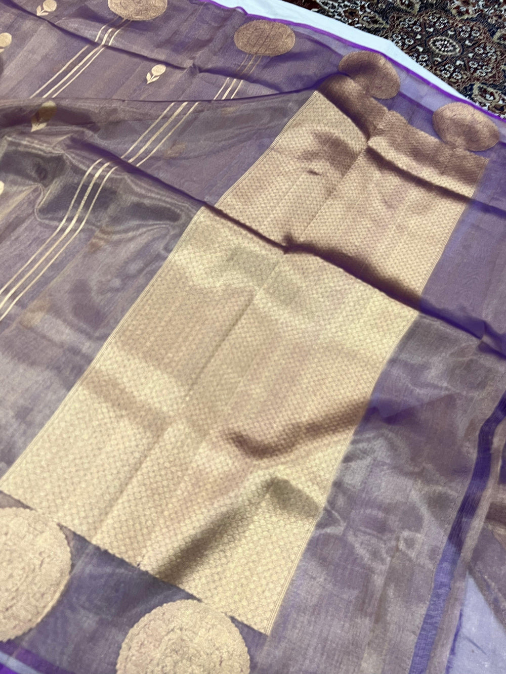 Magenta Banarasi Handloom Organza Tissue Silk Saree - Aura Benaras