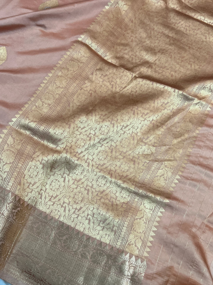 Rose Pink Pure Silk Handloom Banarasi Saree