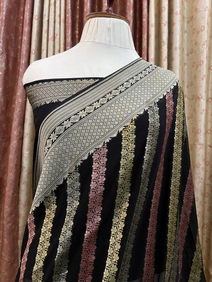 Black Rangkaat Banarasi Khaddi Georgette Saree