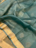 Sage Green Pure Banarasi Handloom Silk Saree - Aura Benaras