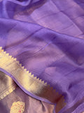 Lavender Pure Banarasi Handloom Silk Saree - Aura Benaras