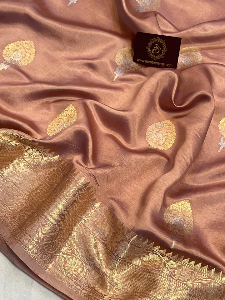 Rose Pink Pure Silk Handloom Banarasi Saree