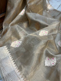 Golden Pure Banarasi Handloom Silk Saree - Aura Benaras