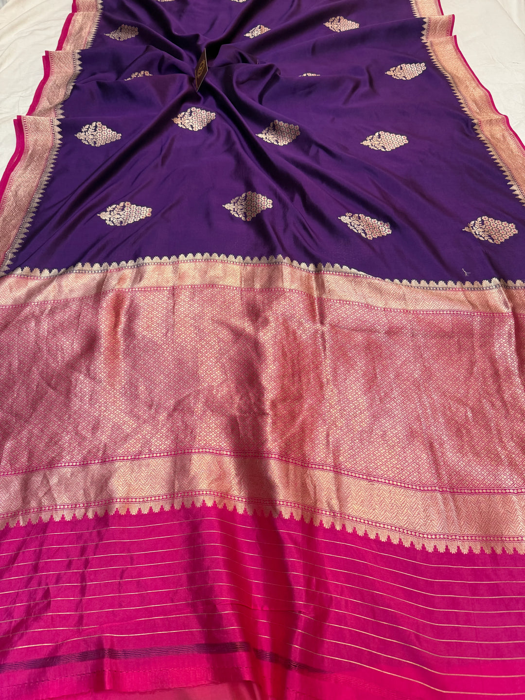 Purple Pure Banarasi Handloom Silk Saree