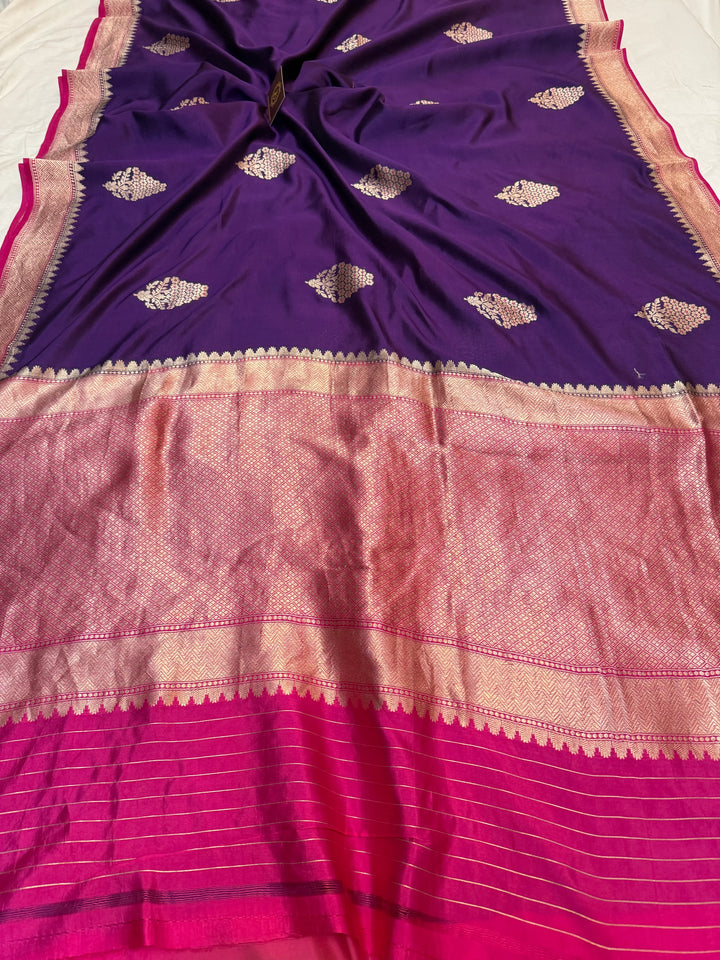 Purple Pure Banarasi Handloom Silk Saree