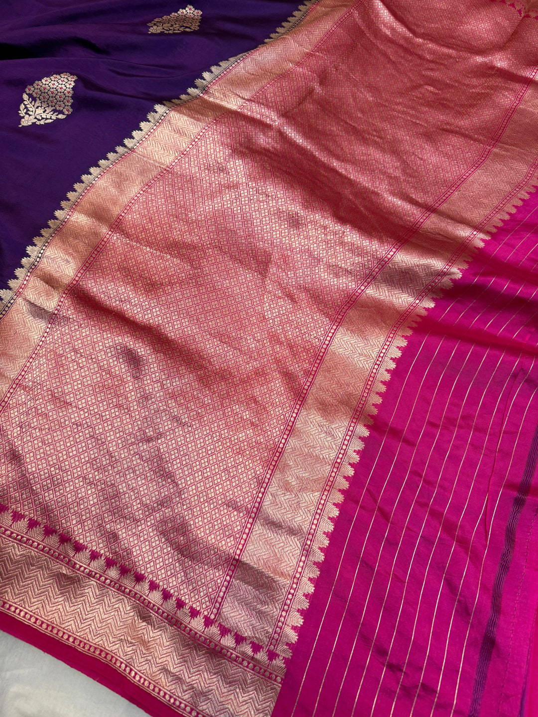 Purple Pure Banarasi Handloom Silk Saree