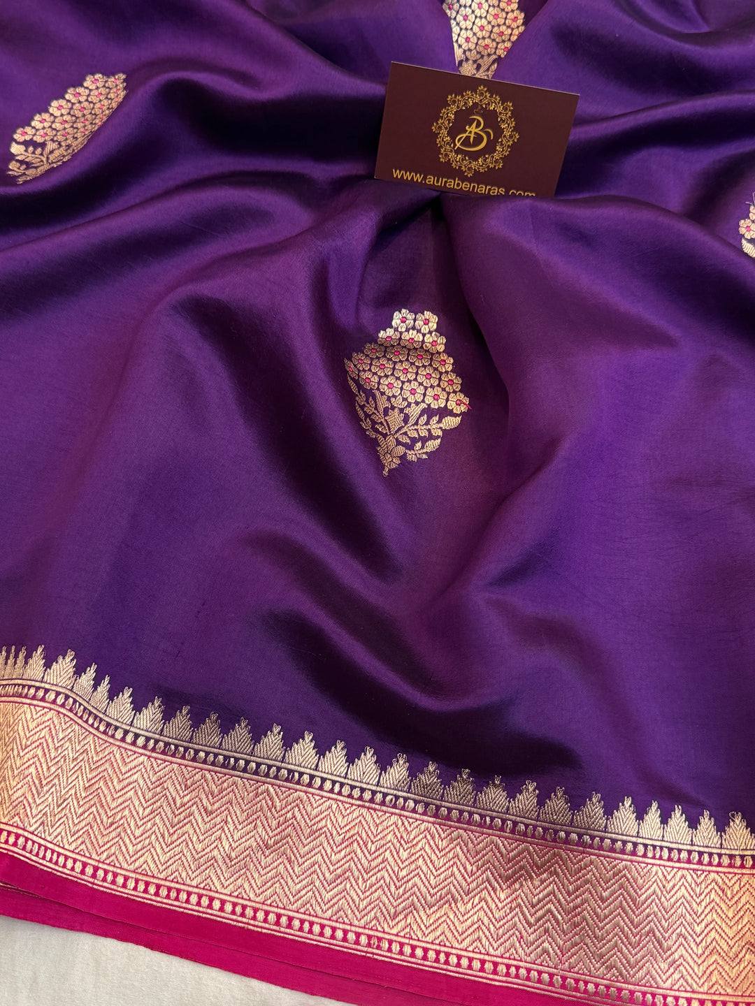 Purple Pure Banarasi Handloom Silk Saree