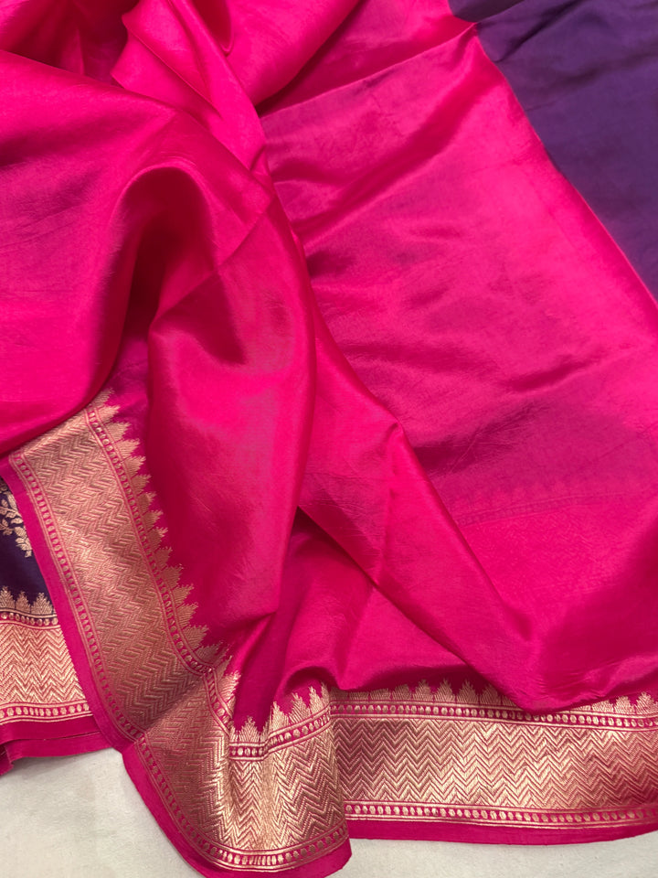 Purple Pure Banarasi Handloom Silk Saree