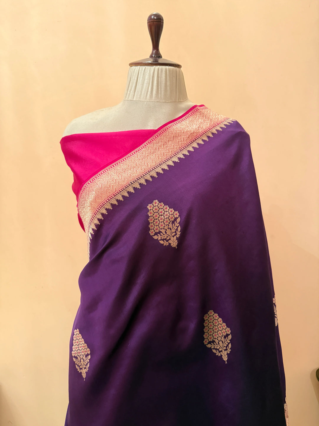 Purple Pure Banarasi Handloom Silk Saree