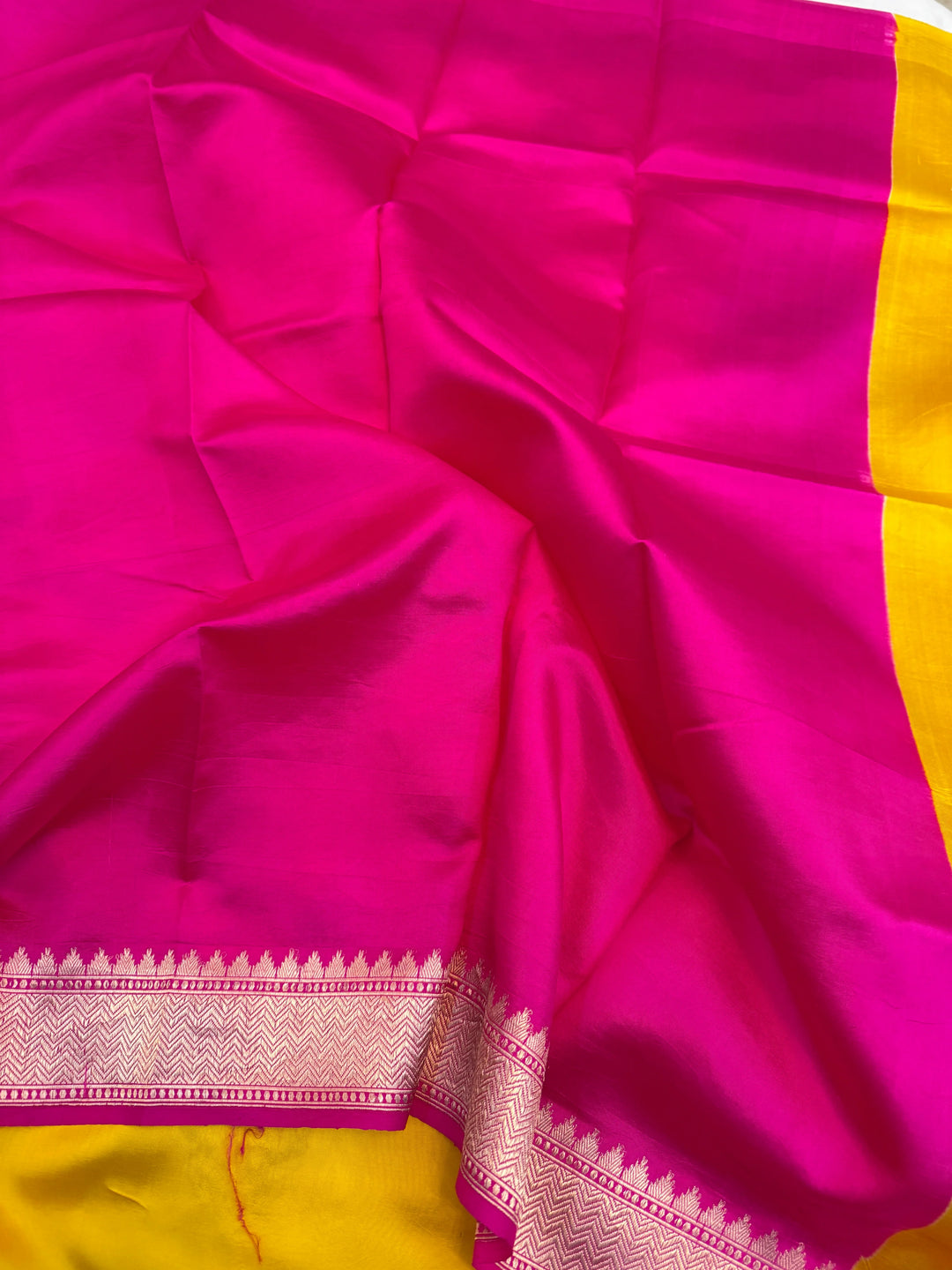 Yellow Pure Banarasi Handloom Silk Saree