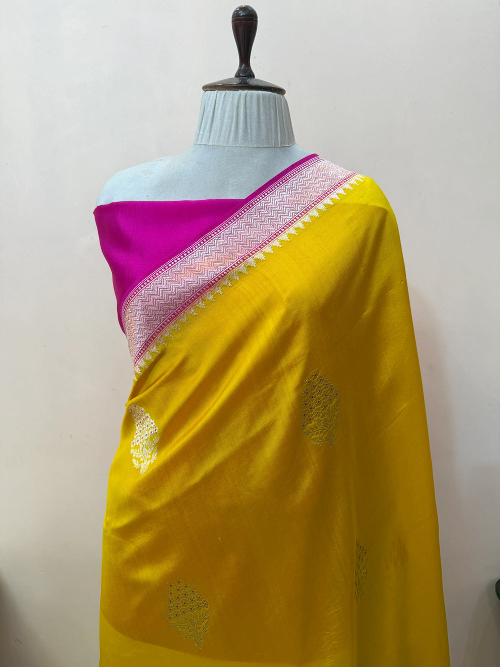 Yellow Pure Banarasi Handloom Silk Saree