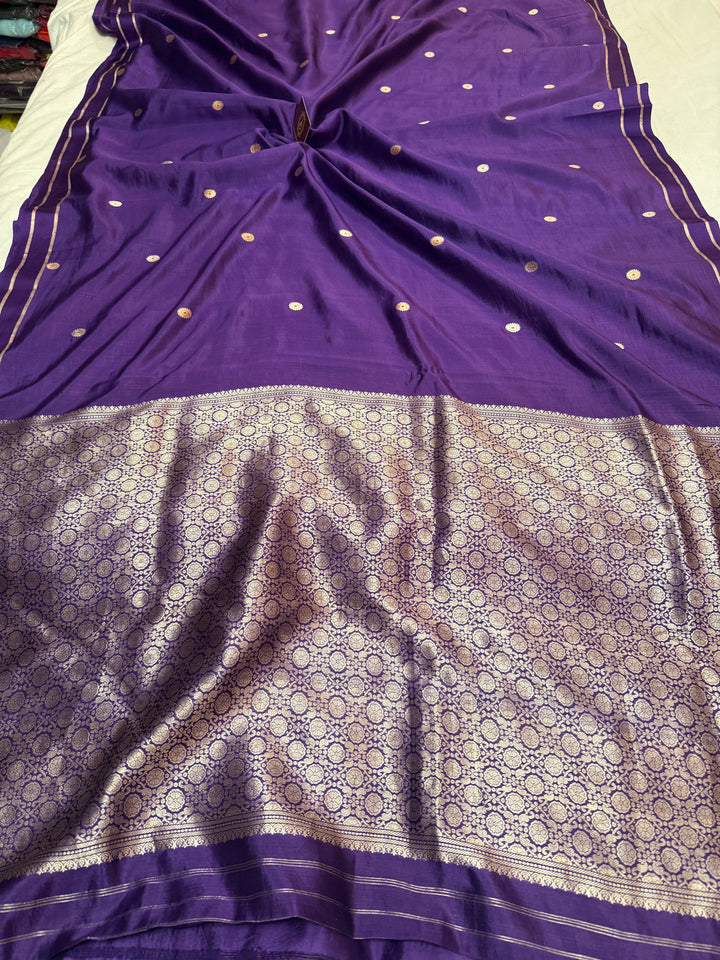 Purple Pure Banarasi Handloom Silk Saree