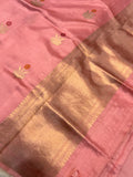 Old Rose Pure Banarasi Handloom Silk Saree - Aura Benaras