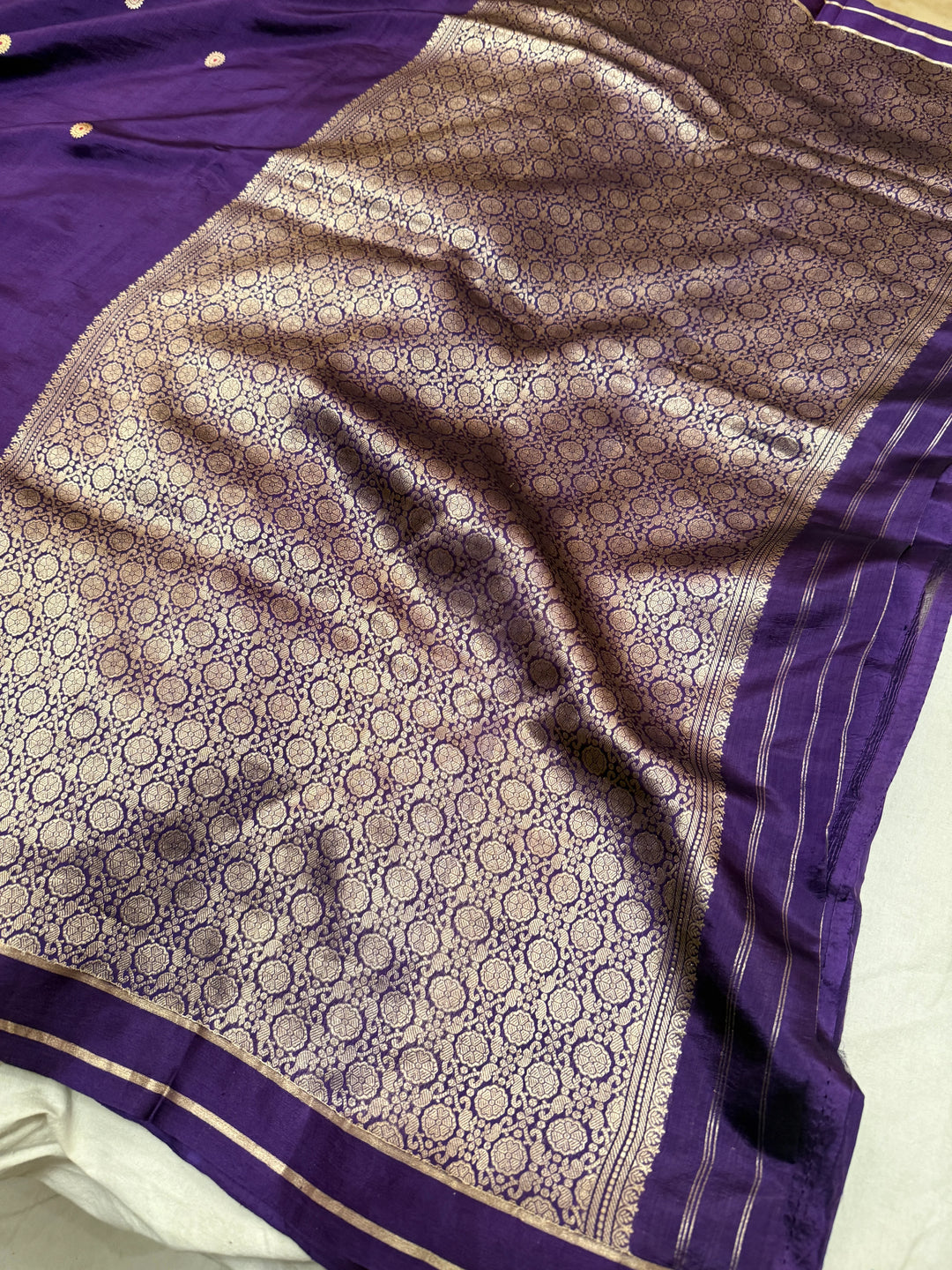 Purple Pure Banarasi Handloom Silk Saree