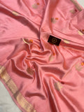 Old Rose Pure Banarasi Handloom Silk Saree - Aura Benaras