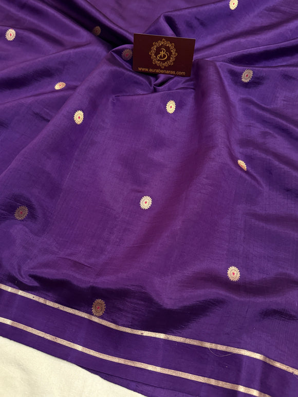 Purple Pure Banarasi Handloom Silk Saree