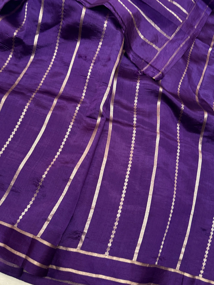 Purple Pure Banarasi Handloom Silk Saree