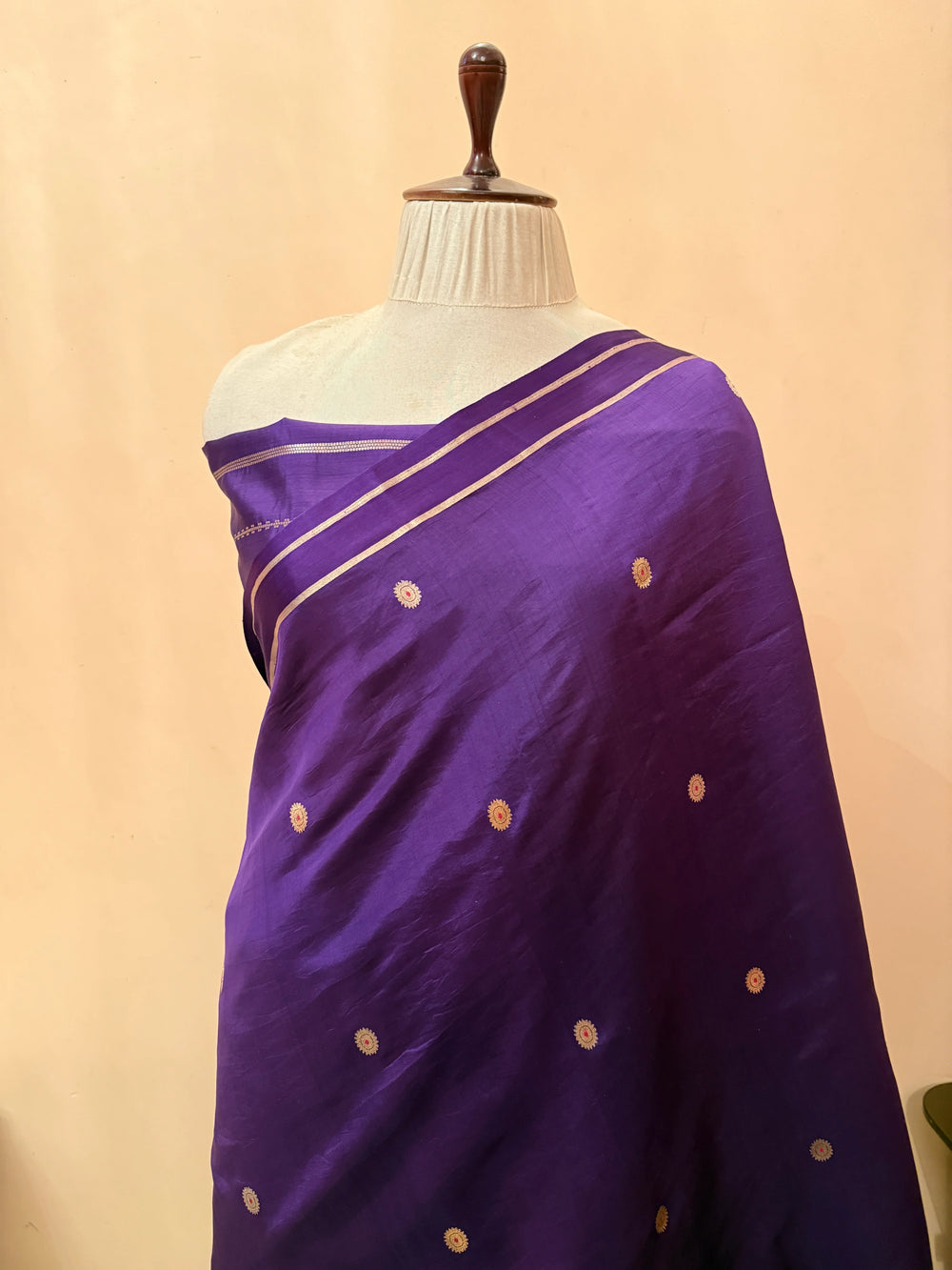 Purple Pure Banarasi Handloom Silk Saree