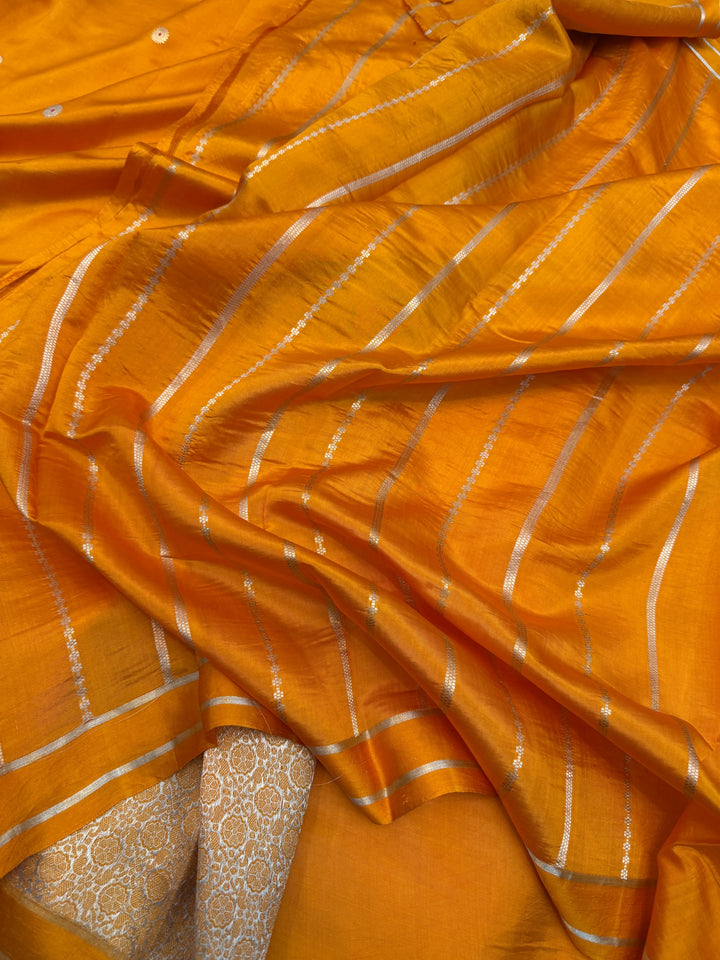 Mustard Yellow Pure Banarasi Handloom Silk Saree