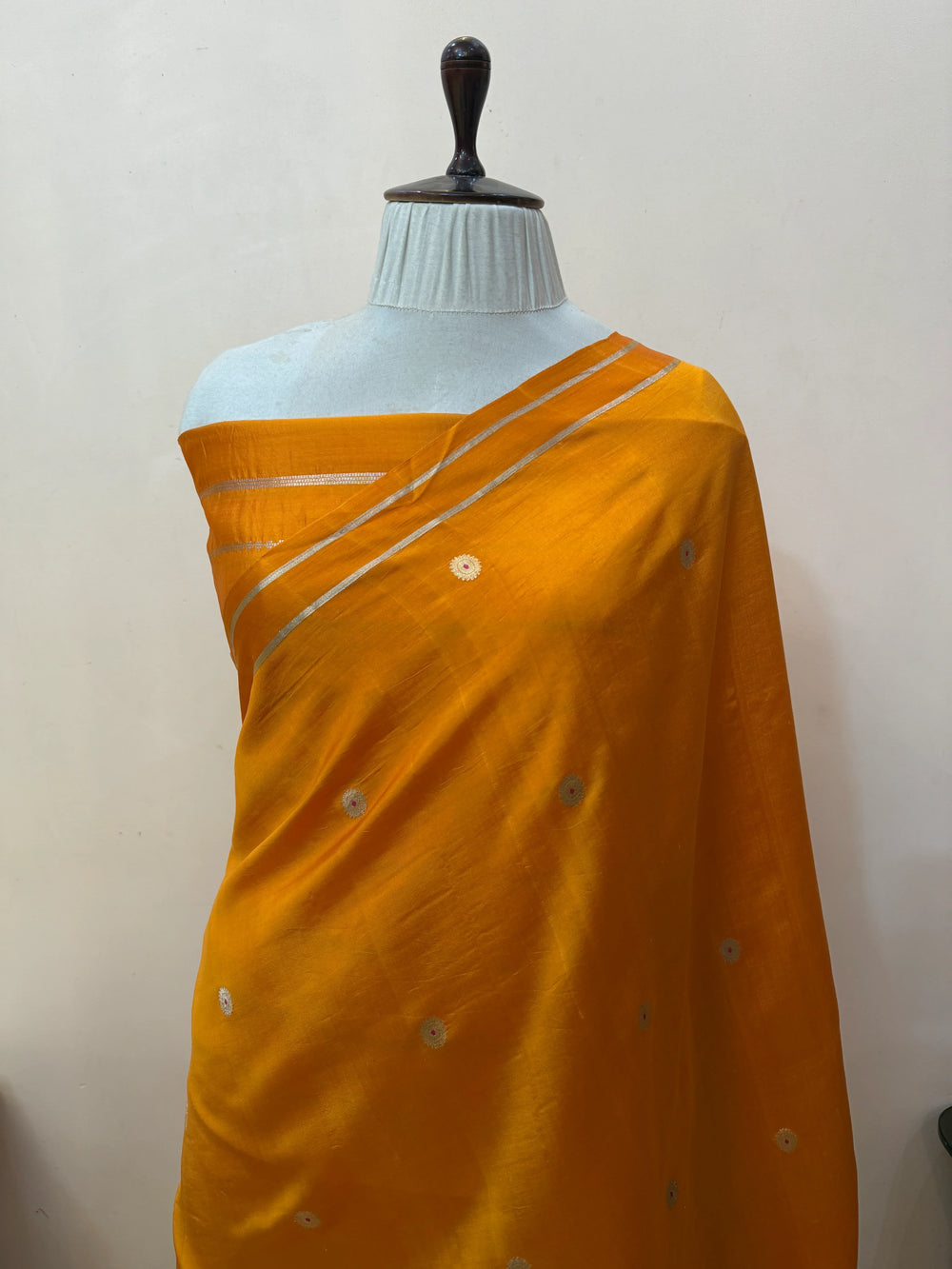 Mustard Yellow Pure Banarasi Handloom Silk Saree