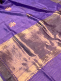 Lavender Pure Banarasi Handloom Silk Saree - Aura Benaras