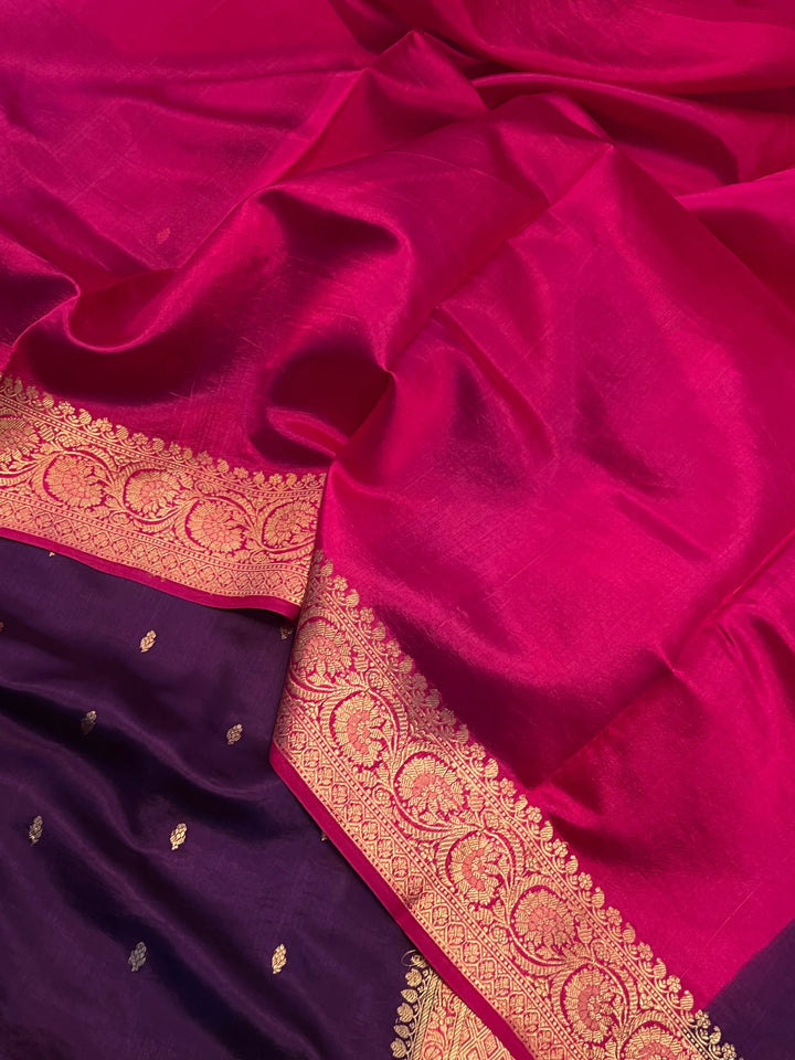 Purple Pure Banarasi Handloom Silk Saree