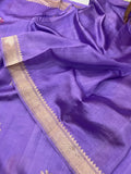 Lavender Pure Banarasi Handloom Silk Saree - Aura Benaras