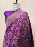 Purple Pure Katan silk Handloom Banarasi Saree
