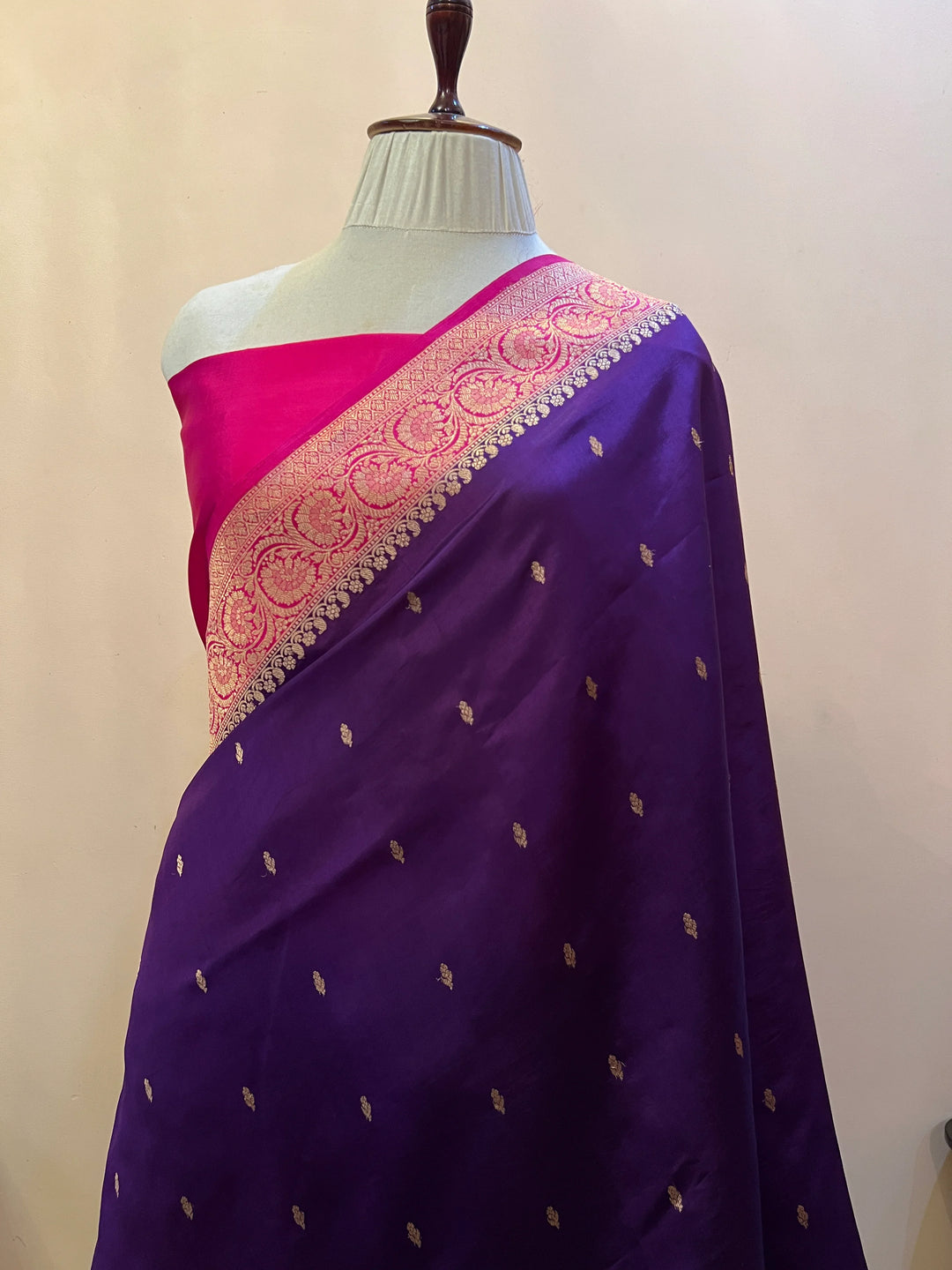 Purple Pure Banarasi Handloom Silk Saree