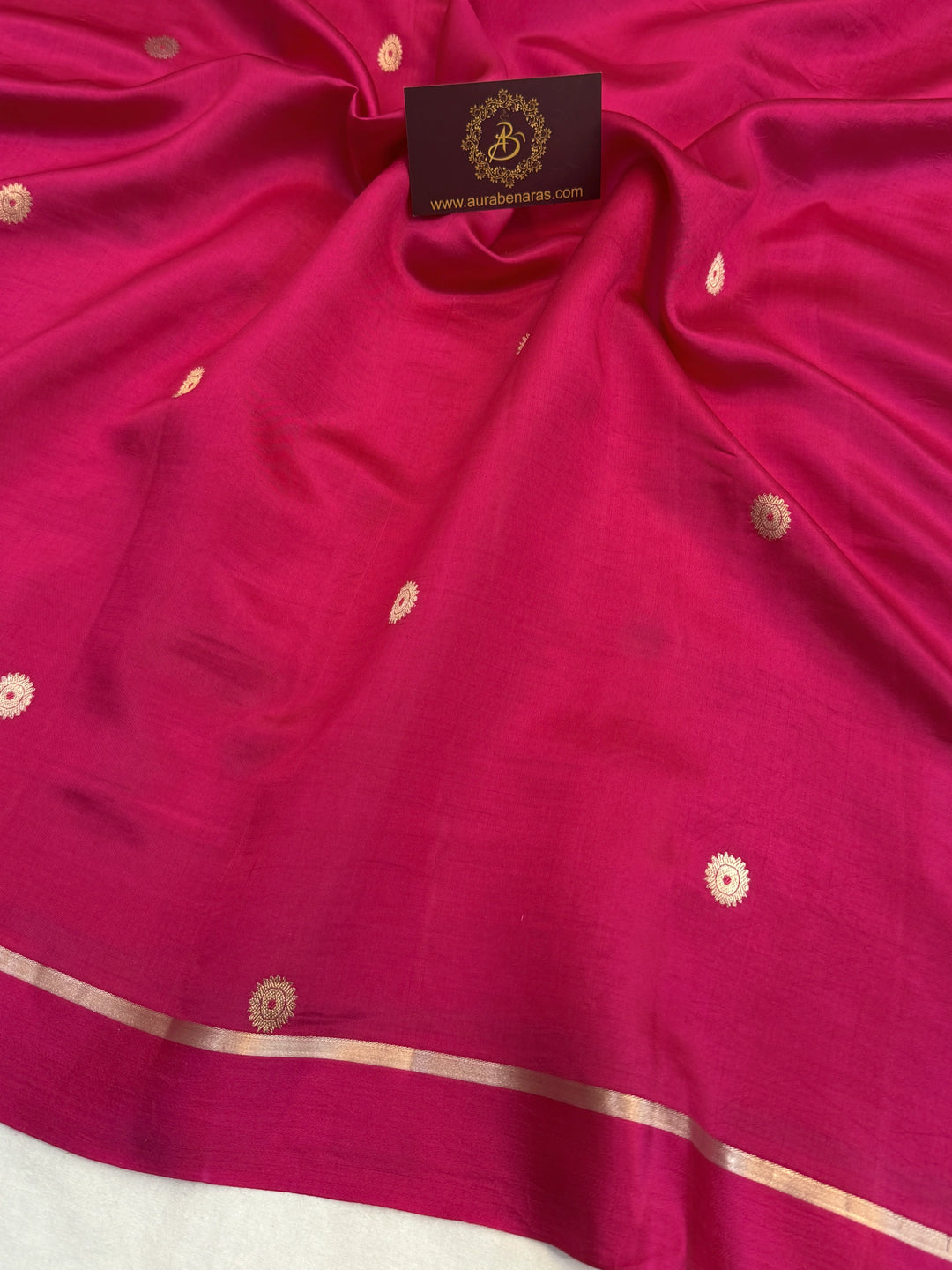 Rani Pink Pure Banarasi Handloom Silk Saree