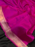 Black Pure Banarasi Handloom Silk Saree - Aura Benaras